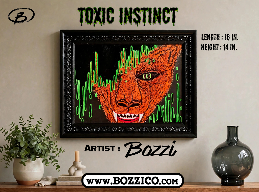 "Toxic Instinct" — Original 16×14 Painting by Bozzi